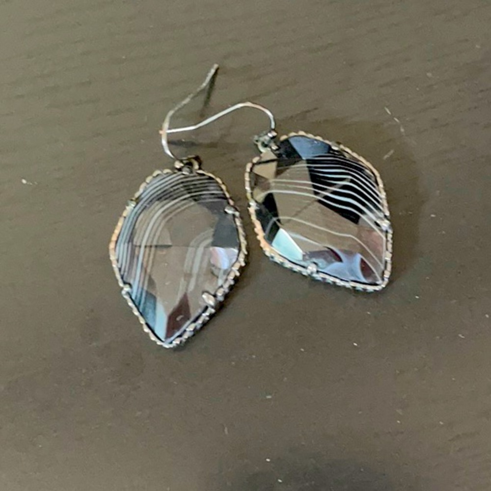 Black stone with black metal Kendra scott earrings